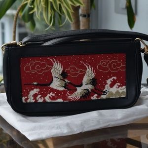 Needlepoint clutch/shoulder bag